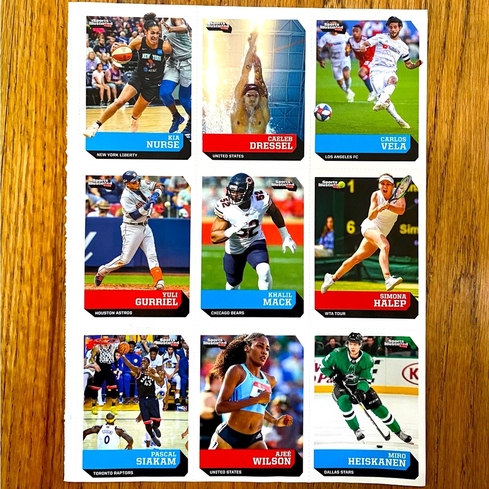 Carlos Vela LAFC 2019 SI for Kids Uncut 9 Card Sheet USA Swimming Olympics Gold